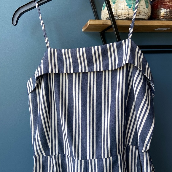 True Craft Blue Stripe Romper- Size L - Picture 2 of 7